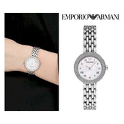 Emporio Armani Rosa Quartz White Dial Silver Steel Strap Watch For Women - AR11354