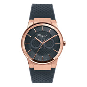 Salvatore Ferragamo Sapphire Black Dial Black Silicone Strap Watch for Men - SFHP00420