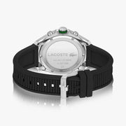 Lacoste Tiebreaker Chronograph Black Dial Black Silicone Strap Watch for Men - 2011152