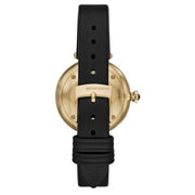 Emporio Armani Arianna Analog Silver Dial Black Leather Strap Watch For Women - AR11200