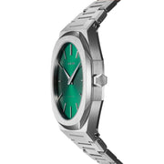 D1 Milano Ultra Thin Green Dial Silver Steel Strap Watch for Men - D1-UTBJ37