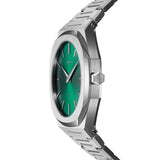 D1 Milano Ultra Thin Green Dial Silver Steel Strap Watch for Men - D1-UTBJ37