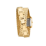 Michael Kors Emery Pave Double Wrap White Dial Gold Steel Strap Watch for Women - MK4833