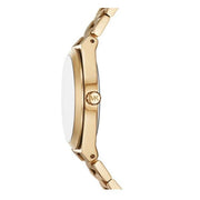 Michael Kors Lennox Three-Hand Gold Dial Gold Steel Strap Watch for Women - MK7500