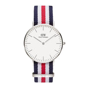 Daniel Wellington Classic Canterbury White Dial Two Tone NATO Strap Watch For Women - DW00100051