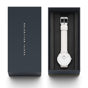 Daniel Wellington Petite Bondi White Dial White Leather Strap Watch For Women - DW00100190