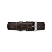 Daniel Wellington Classic Petite York Black Dial Brown Leather Strap Watch For Women - DW00100182