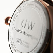 Daniel Wellington Dapper Bristol White Dial Brown Leather Strap Watch For Women - DW00100094