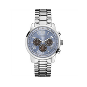 Guess Horizon Chronograph Quartz Blue Dial Silver Steel Strap Watch for Men - W0379G6