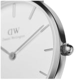 Daniel Wellington Classic Petite Cornwall White Dial Black NATO Strap Watch For Women - DW00100254