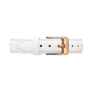 Daniel Wellington Classic Petite Bondi Black Dial White Leather Strap Watch For Women - DW00100285