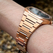 D1 Milano Ultra Thin Black Dial Gold Steel Strap Watch for Men - D1-UTBJ42