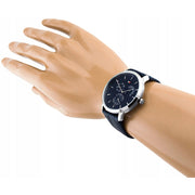 Tommy Hilfiger Brad Chronograph Quartz Blue Dial Blue Leather Strap Watch For Men - 1710387