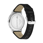 Lacoste Madrid Gray Dial Black Leather Strap Watch for Men - 2011032