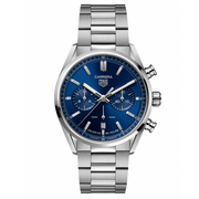 Tag Heuer Carrera Chronograph Blue Dial Silver Steel Strap Watch for Men - CBN2011.BA0642