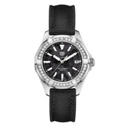 Tag Heuer Aquaracer Diamonds Mother of Pearl Black Dial Black Nylon Strap Watch for Women - WAY131P.FT6092