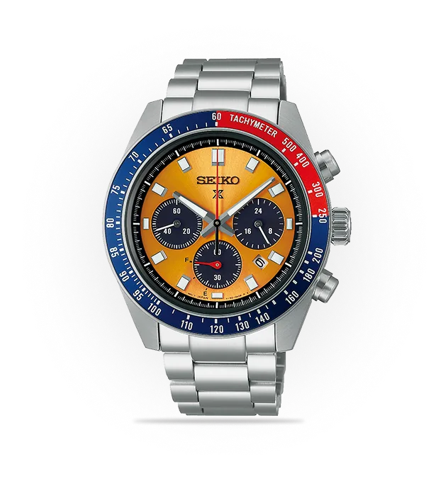 Seiko Prospex Solar Chronograph 1969 Re-interpretation Orange Dial Sil