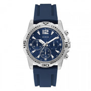 Guess Commander Blue Dial Blue Rubber Strap Watch for Men - GW0211G1