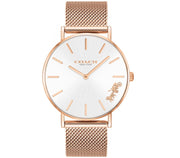 Coach Perry White Rose Gold Mesh Bracelet Watch for Women - 14503126