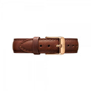 Daniel Wellington Petite St Mawes Black Dial Brown Leather Strap Watch For Women - DW00100169