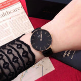 Daniel Wellington Classic Petite Reading Black Dial Black Leather Strap Watch For Women - DW00100167