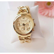 Michael Kors Runway Twist Gold Dial Gold Steel Strap Watch for Women - MK3131