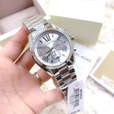 Michael Kors Bradshaw Chronograph Silver Dial Silver Steel Strap Watch for Men - MK5535