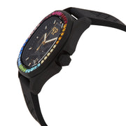 Philipp Plein Skeleton Spectre Black Dial Black Silicone Strap Watch for Men - PWRAA1023