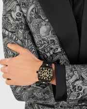 Philipp Plein Hexagon Phantom Black Dial Black Silicone Strap Watch For Men- PWPUA0224