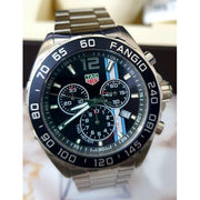 Tag Heuer Formula 1 Chronograph Black Dial Silver Steel Strap Watch for Men - CAZ101H.BA0842