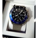 Hugo Boss Ocean Edition Chronograph Black Dial Silver Mesh Strap Watch for Men - 1513742