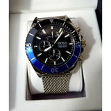 Hugo Boss Ocean Edition Chronograph Black Dial Silver Mesh Strap Watch for Men - 1513742
