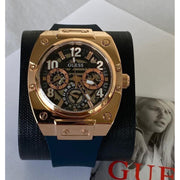 Guess Prodigy Multifunction Navy Blue Dial Blue Silicone Strap Watch For Men - GW0569G3