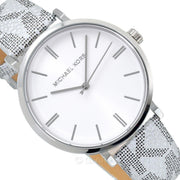 Michael Kors Addyson Quartz White Dial Gray Leather Strap Watch for Women - MK2951
