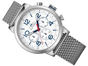 Tommy Hilfiger Jake Quartz White Dial Silver Mesh Bracelet Watch for Men - 1791233