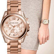 Michael Kors Blair Rose Gold Dial Rose Gold Steel Strap Watch for Women - MK5263