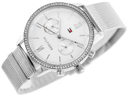 Tommy Hilfiger Blake Diamonds Silver Dial Silver Mesh Bracelet Watch for Women - 1782301