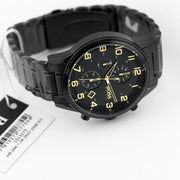 Hugo Boss Aeroliner Chronograph Black Dial Black Steel Strap Watch for Men - 1513275