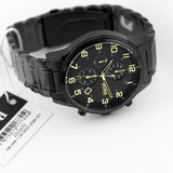 Hugo Boss Aeroliner Chronograph Black Dial Black Steel Strap Watch for Men - 1513275