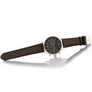 Hugo Boss Navigator Chronograph Grey Dial Brown Leather Strap Watch for Men - 1513496