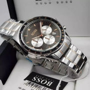 Hugo Boss Trophy Chronograph Grey Dial Two Tone Steel Strap Watch for Men - 1513634