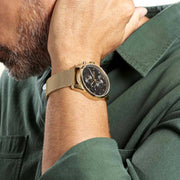 Hugo Boss Skymaster Chronograph Black Dial Gold Mesh Bracelet Watch for Men - 1513838