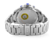 Tommy Hilfiger Luke Chronograph Black Dial Silver Steel Strap Watch for Men - 1791104
