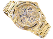 Guess Queen Quartz Gold Dial Gold Steel Strap Watch For Women - GW0464L2