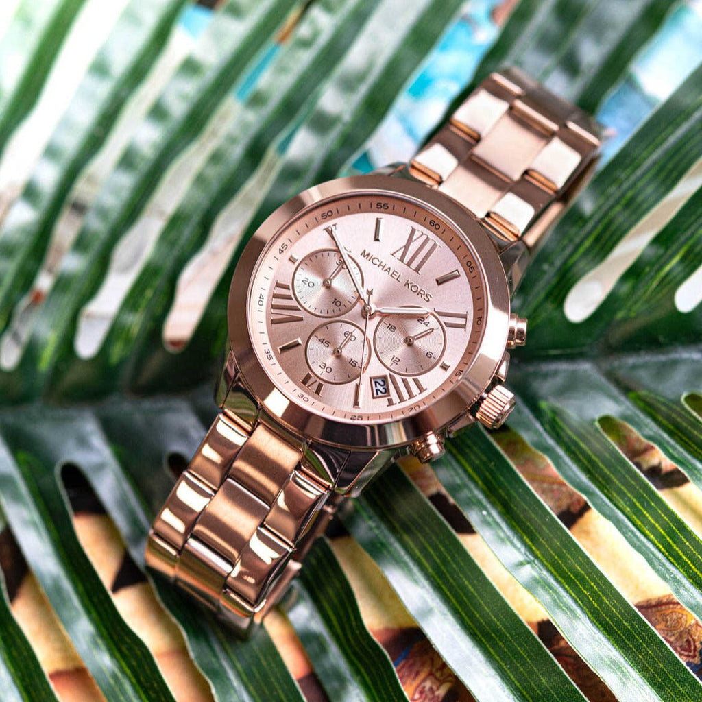 Michael Kors Runway Chronograph Rose Gold Dial Rose Gold Steel