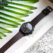 Emporio Armani Paolo Chronograph Black Dial Brown Leather Strap Watch For Men - AR11549