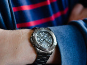 Fossil Garrett Chronograph Grey Dial Grey Steel Strap Watch for Men - FS5621