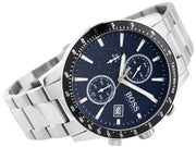 Hugo Boss Rafale Chronograph Blue Dial Silver Steel Strap Watch for Men - 1513510