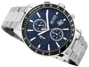 Hugo Boss Rafale Chronograph Blue Dial Silver Steel Strap Watch for Men - 1513510