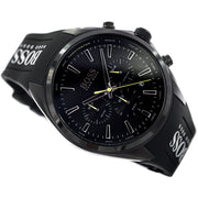 Hugo Boss Distinct Chronograph Black Dial Black Silicone Strap Watch for Men - 1513859